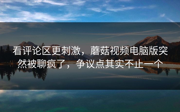 看评论区更刺激，蘑菇视频电脑版突然被聊疯了，争议点其实不止一个