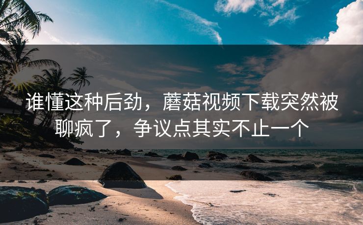 谁懂这种后劲，蘑菇视频下载突然被聊疯了，争议点其实不止一个