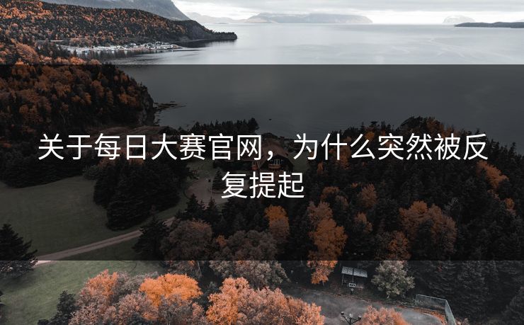 关于每日大赛官网，为什么突然被反复提起