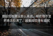 蘑菇短视频没那么高调，却在细节里把悬念拉满了，越看越觉得有猫腻