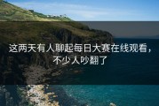 这两天有人聊起每日大赛在线观看，不少人吵翻了