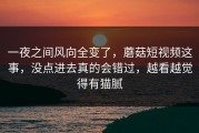 一夜之间风向全变了，蘑菇短视频这事，没点进去真的会错过，越看越觉得有猫腻